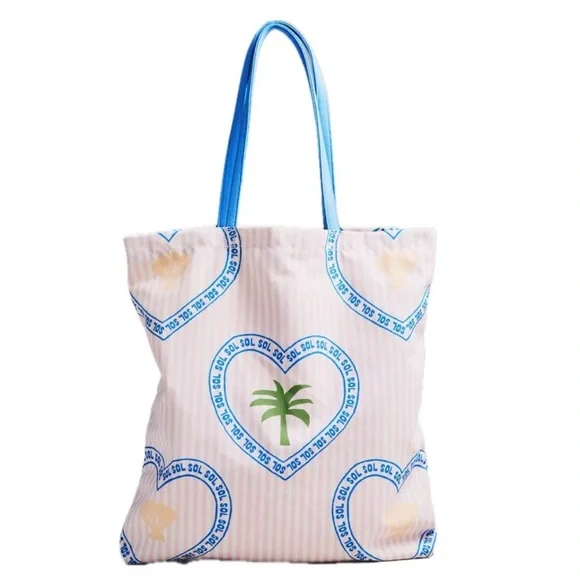 NWT Anthropologie x Celandine Graphic Canvas Tote- Retail: $68 - Picture 3 of 5